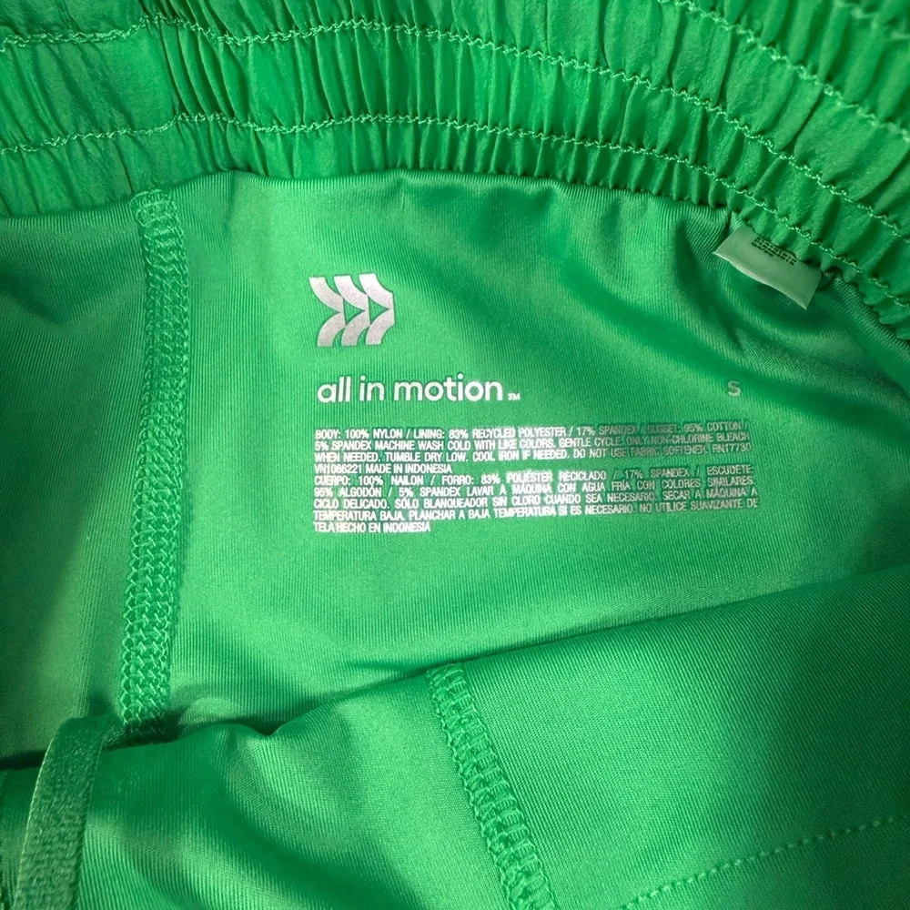 All in Motion Women’s Green Athletic Shorts Biker Liner Size Small